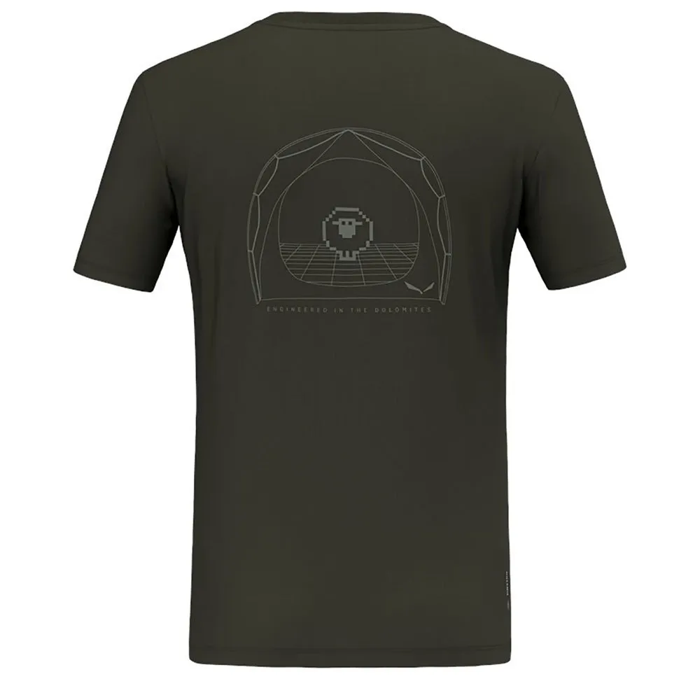 Salewa Eagle Sheep Camp Dry Kortarmet T-skjorte, Dark olive