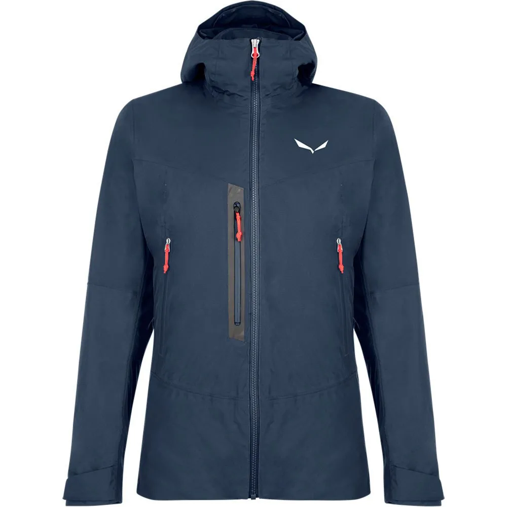 Salewa Pelmo Convertible Powertex/polarlite Avtakbar Jakke, Navy blazer / fluo coral int navy blazer