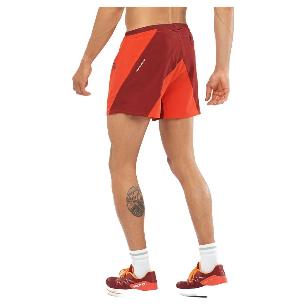 Salomon Cross 5´´ Shorts male, Fiery red / cabernet