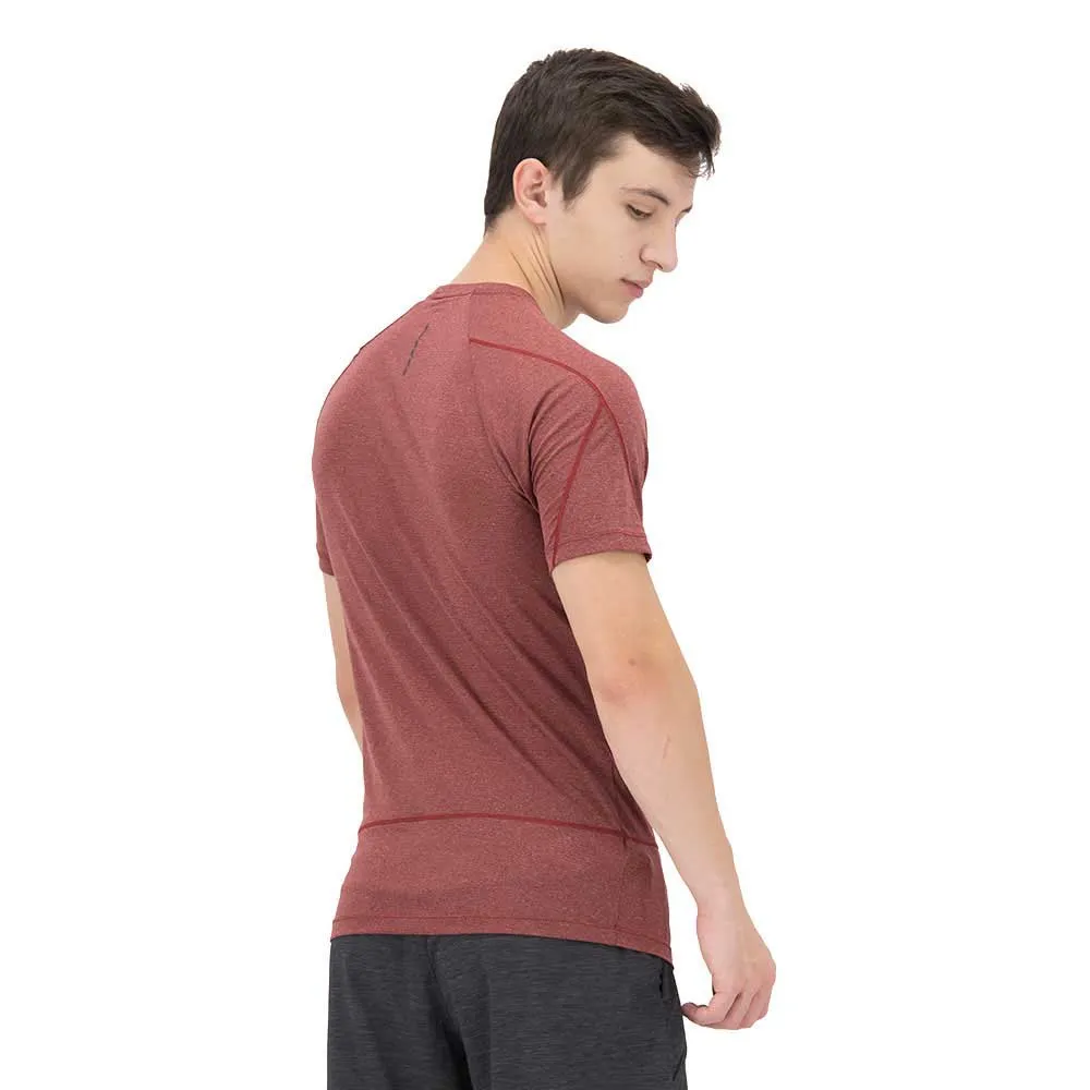 Salomon Cross Run Graphic Kortarmet T-skjorte male, Cabernet / dark denim / heather Salomon Cross Run Graphic Kortarmet T-skjorte male, Cabernet / dark denim / heather