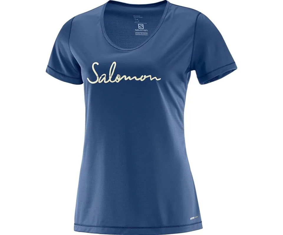Salomon Mazy Graphic SS Tee Women, Deep cobalt