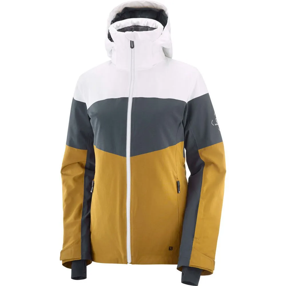 Salomon Slalom Jakke, White / ebony / cumin