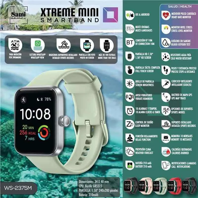 Sami 5atm Xtreme Smartklokke, Mint