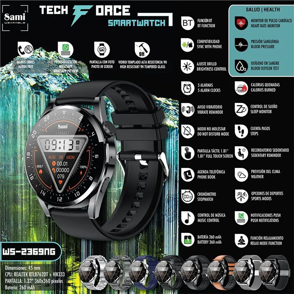 Sami Techforce Smartklokke, Black