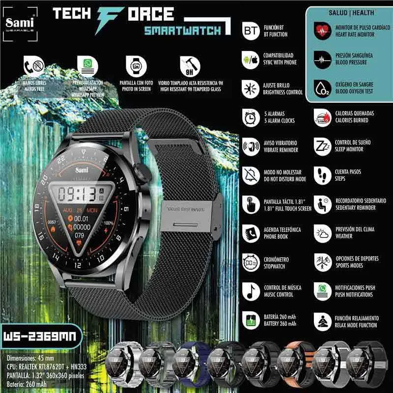 Sami Techforce Ws2369mn Smartklokke, Black
