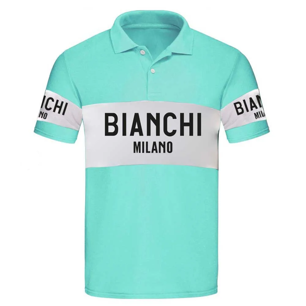Santini Bianchi Milano Retro 2025 Kortermet Poloskjorte Santini Bianchi Milano Retro 2025 Kortermet Poloskjorte