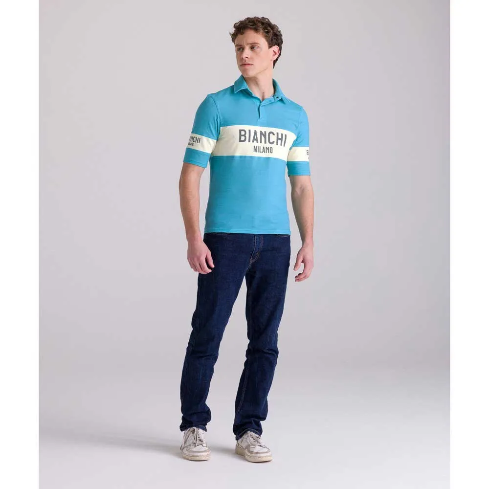 Santini Bianchi Milano Retro 2025 Kortermet Poloskjorte Santini Bianchi Milano Retro 2025 Kortermet Poloskjorte