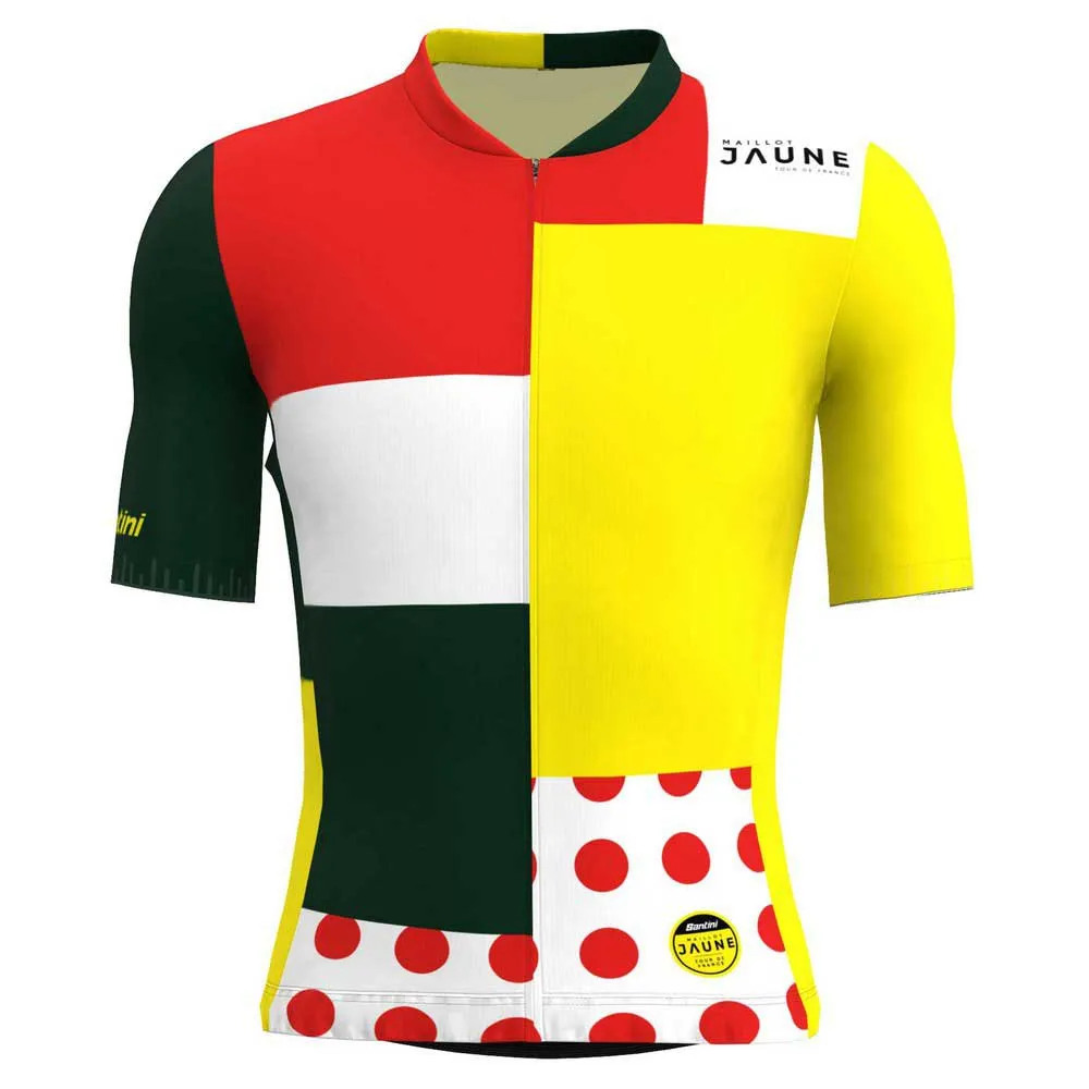 Santini Combo Tour De France Official General Leader Kort Ermet Trøye Santini Combo Tour De France Official General Leader Kort Ermet Trøye