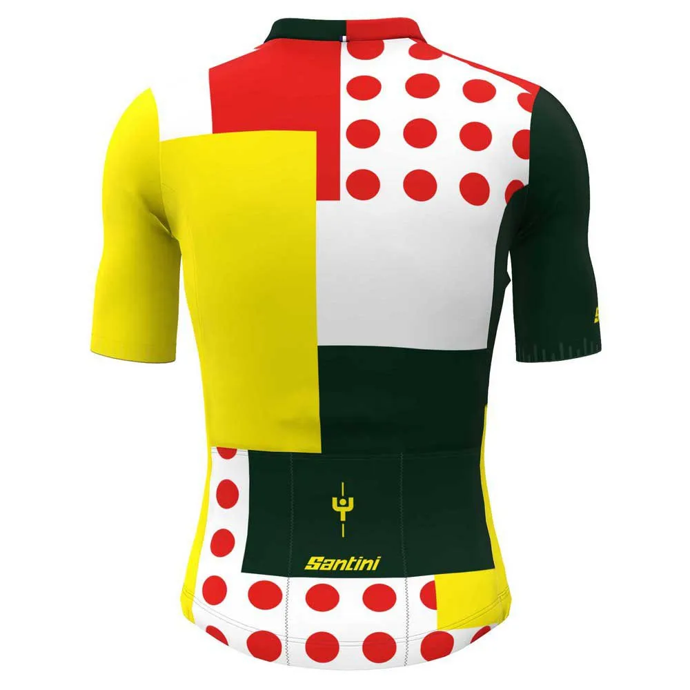 Santini Combo Tour De France Official General Leader Kort Ermet Trøye Santini Combo Tour De France Official General Leader Kort Ermet Trøye