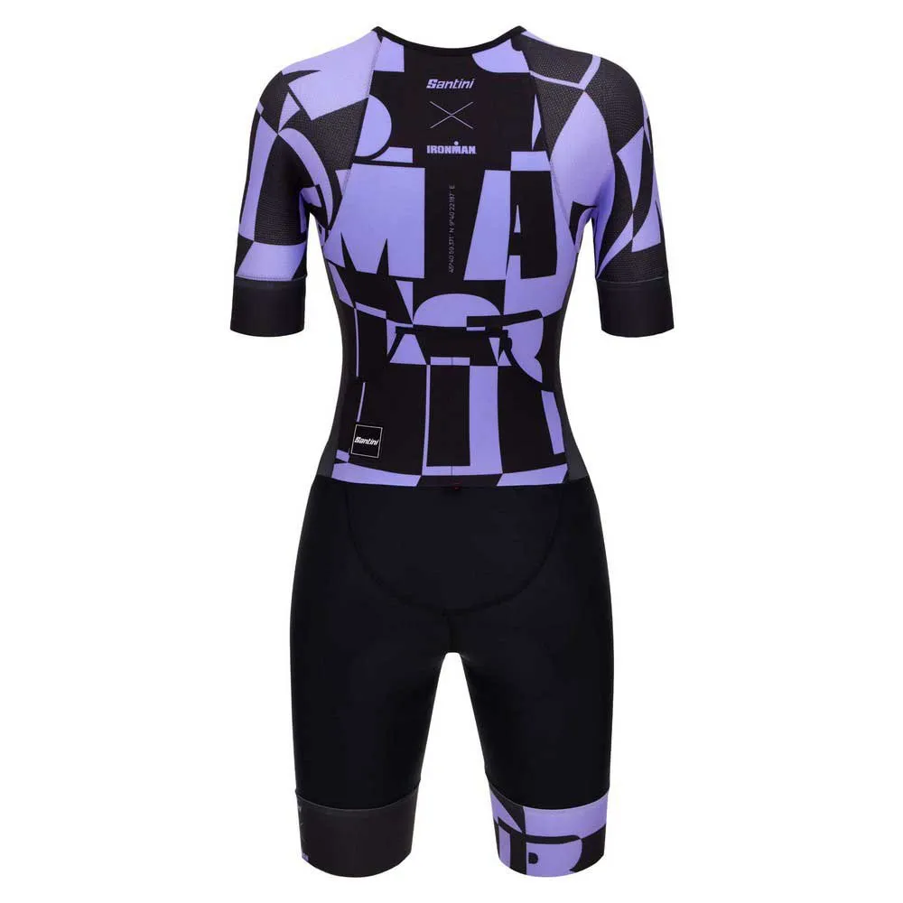 Santini Enigma X Ironman Kortermet Trisuit, Black / purple