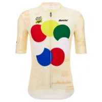 Santini Grand Départ Florence Tour De France Kort Ermet Trøye Santini Grand Départ Florence Tour De France Kort Ermet Trøye