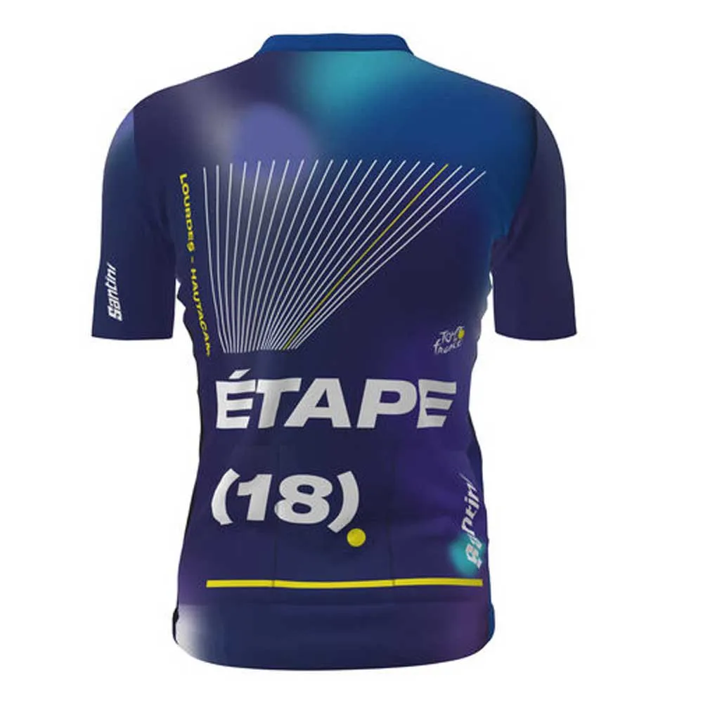 Santini Lourdes Tour De Fance Official Kort Ermet Trøye, Print Santini Lourdes Tour De Fance Official Kort Ermet Trøye, Print