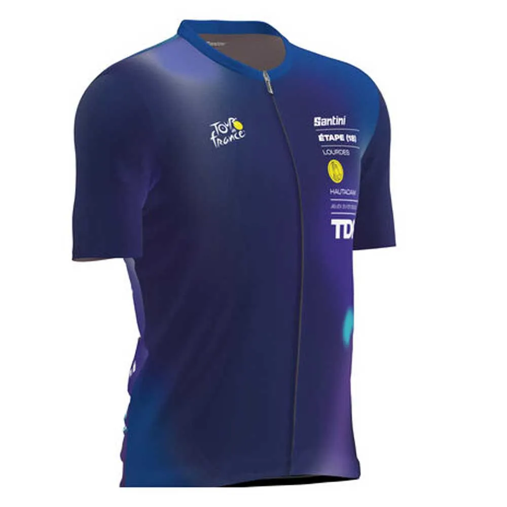 Santini Lourdes Tour De Fance Official Kort Ermet Trøye, Print Santini Lourdes Tour De Fance Official Kort Ermet Trøye, Print