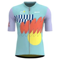 Santini Nice Tour De France Official Kort Ermet Trøye