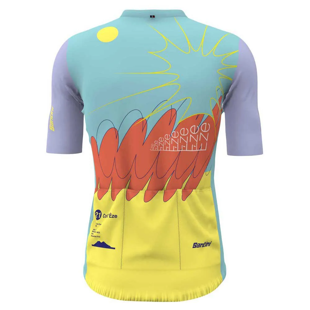 Santini Nice Tour De France Official Kort Ermet Trøye, Print