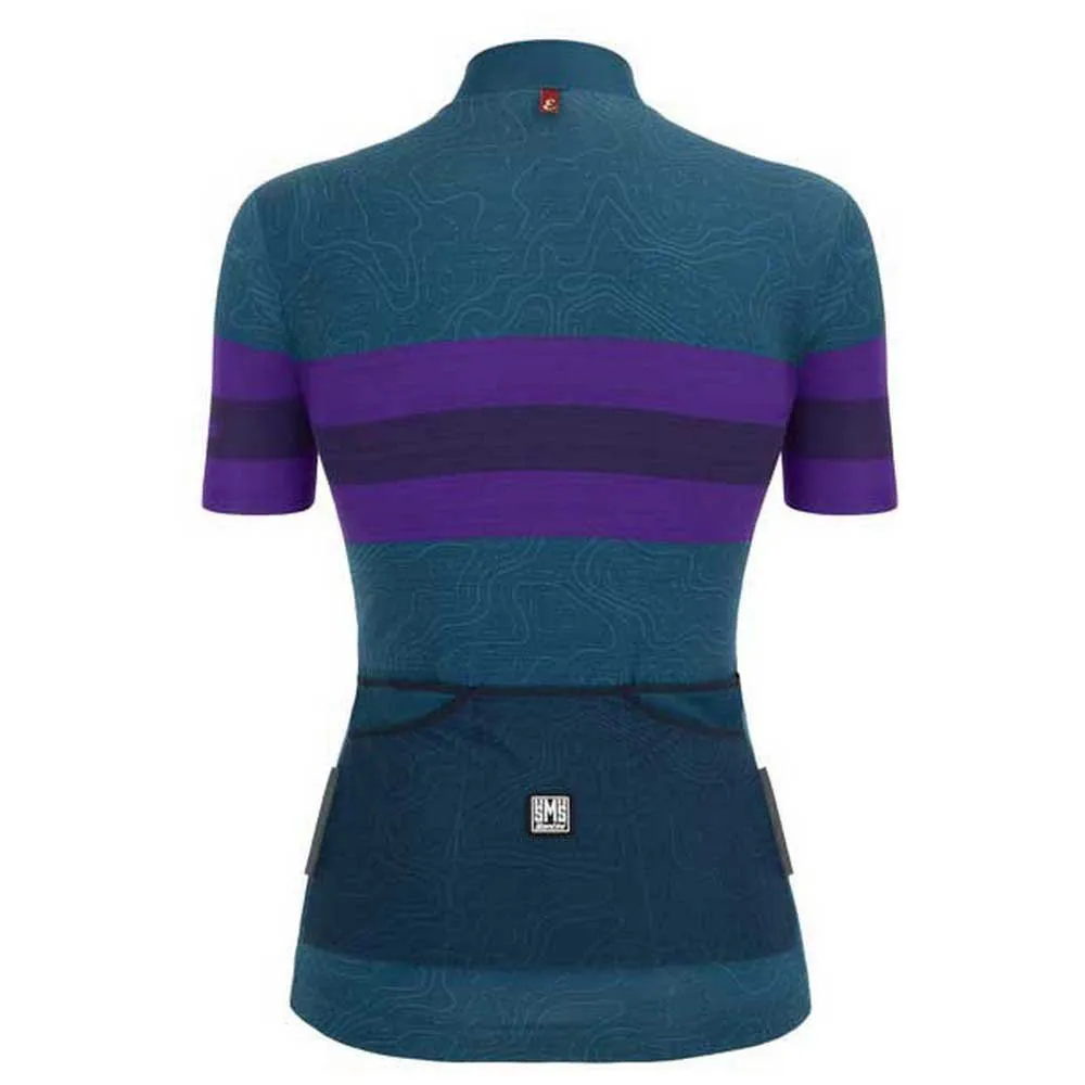 Santini Nova Eroica Opera Kort Ermet Trøye, Green / blue