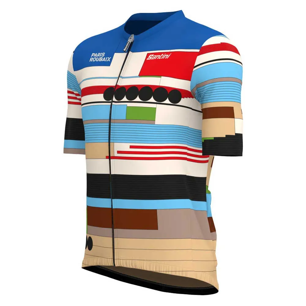 Santini Paris Roubaix Kort Ermet Trøye, Print