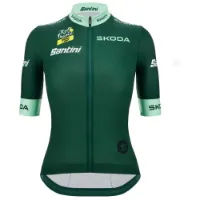 Santini Tour De France Avec Zwift Green 2025 Kort Ermet Trøye
