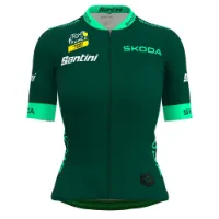 Santini Tour De France Femme Avec Zwift Best Sprinter Leader Kort Ermet Trøye Santini Tour De France Femme Avec Zwift Best Sprinter Leader Kort Ermet Trøye