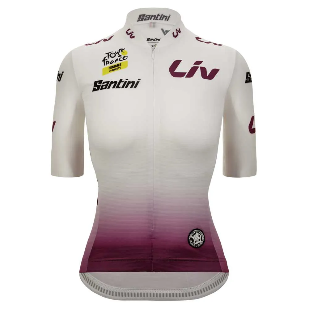 Santini Tour De France Femme Avec Zwift Best Young Leader Kort Ermet Trøye