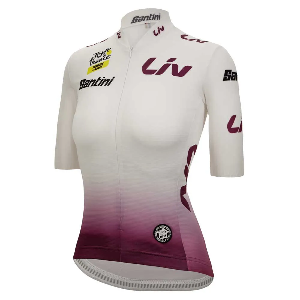 Santini Tour De France Femme Avec Zwift Best Young Leader Kort Ermet Trøye