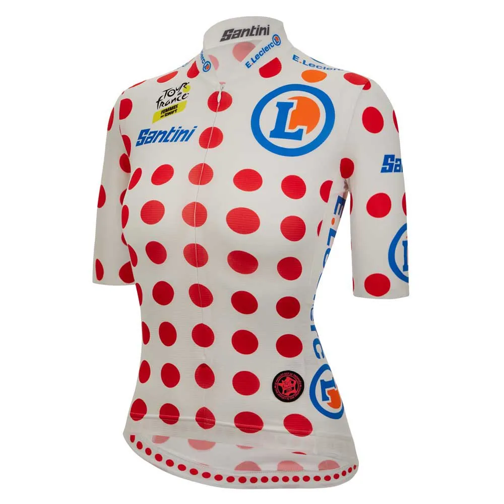 Santini Tour De France Femme Avec Zwift Gpm Leader Kort Ermet Trøye Santini Tour De France Femme Avec Zwift Gpm Leader Kort Ermet Trøye