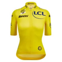 Santini Tour De France Femme Avec Zwift Overall Leader Kort Ermet Trøye