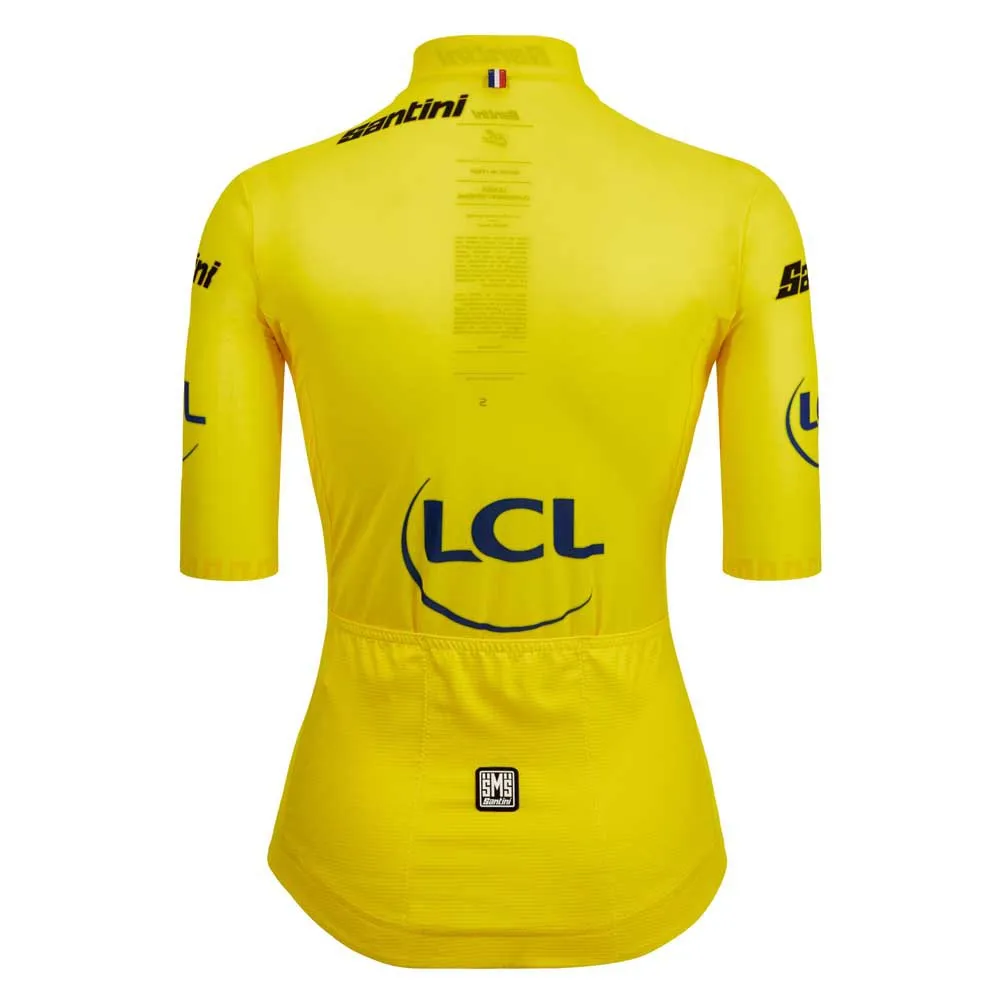 Santini Tour De France Femme Avec Zwift Overall Leader Kort Ermet Trøye