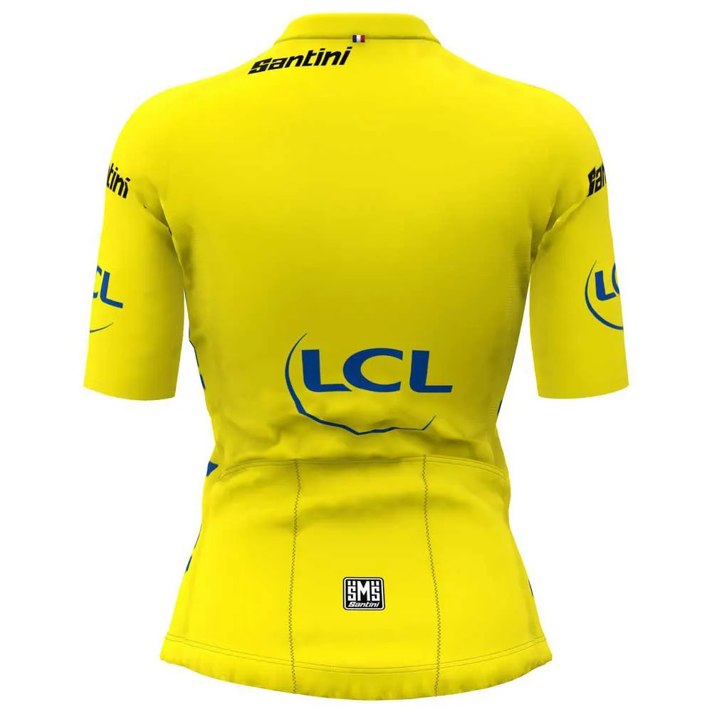 Santini Tour De France Femme Zwift Overall Leader Kort Ermet Trøye Santini Tour De France Femme Zwift Overall Leader Kort Ermet Trøye