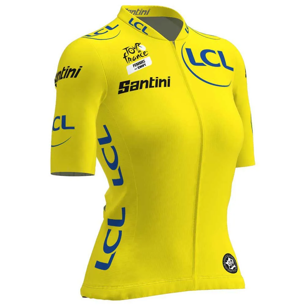 Santini Tour De France Femme Zwift Overall Leader Kort Ermet Trøye Santini Tour De France Femme Zwift Overall Leader Kort Ermet Trøye