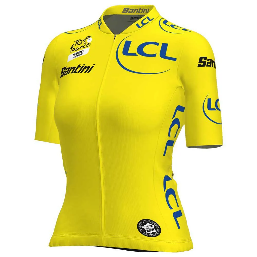 Santini Tour De France Femme Zwift Overall Leader Kort Ermet Trøye Santini Tour De France Femme Zwift Overall Leader Kort Ermet Trøye