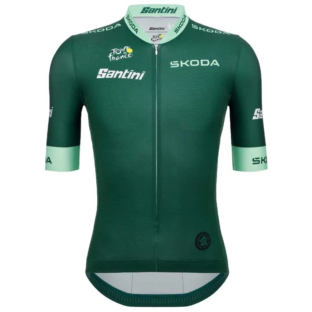 Santini Tour De France Official Green 2025 Kort Ermet Trøye Refurbished, Green Santini Tour De France Official Green 2025 Kort Ermet Trøye Refurbished, Green