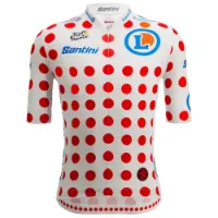 Santini Tour De France Official Polka Dot 2025 Kort Ermet Trøye