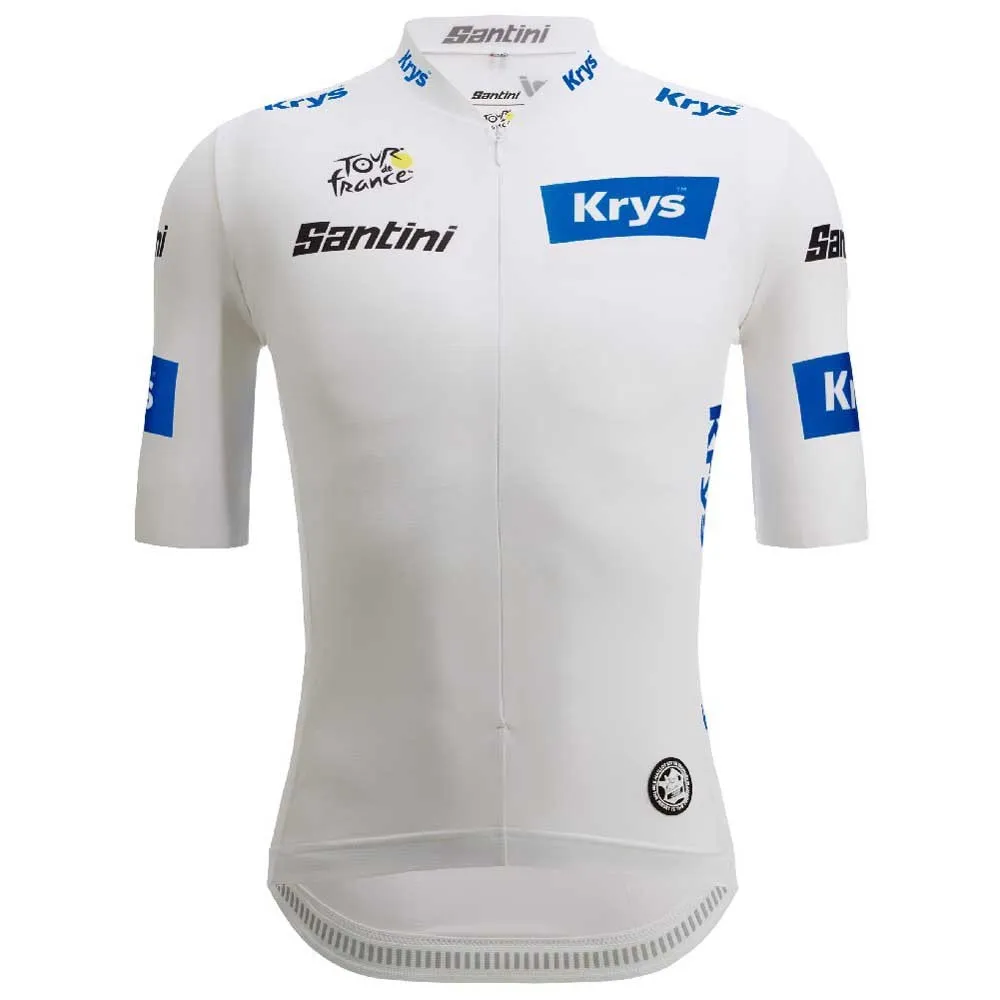 Santini Tour De France Official White 2025 Kort Ermet Trøye