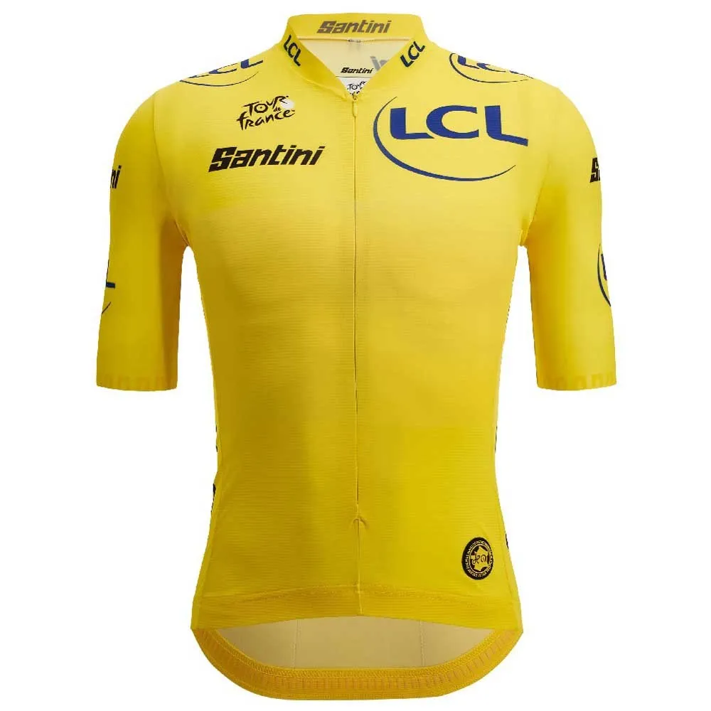 Santini Tour De France Official Yellow 2025 Kort Ermet Trøye Santini Tour De France Official Yellow 2025 Kort Ermet Trøye