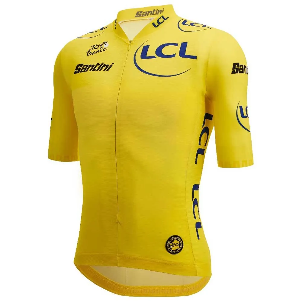 Santini Tour De France Official Yellow 2025 Kort Ermet Trøye Santini Tour De France Official Yellow 2025 Kort Ermet Trøye