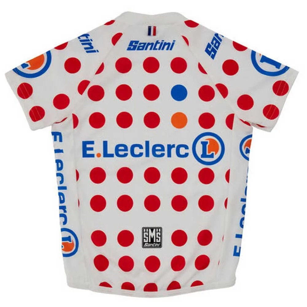 Santini Tour De France Overall Leader Jr Kort Ermet Trøye, White / red dots Santini Tour De France Overall Leader Jr Kort Ermet Trøye, White / red dots