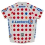 Santini Tour De France Overall Leader Jr Kort Ermet Trøye, White / red dots