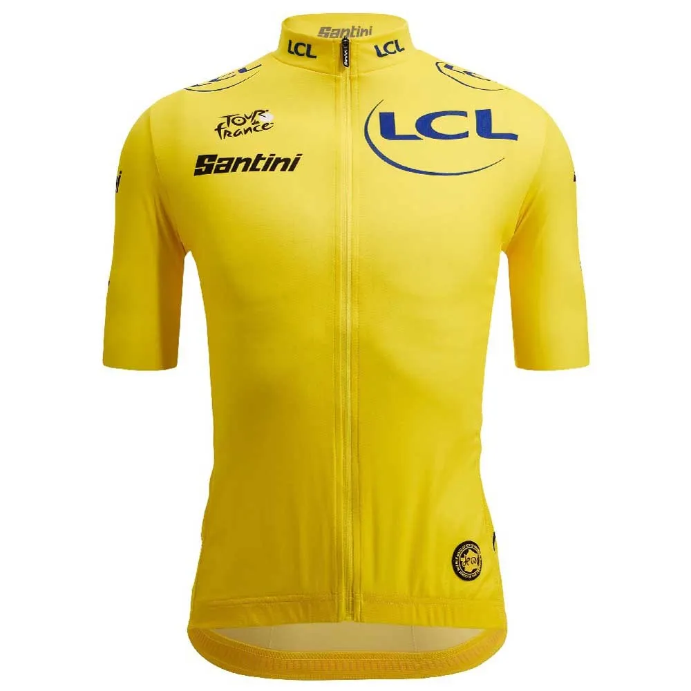 Santini Tour De France Yellow 2025 Kort Ermet Trøye Santini Tour De France Yellow 2025 Kort Ermet Trøye