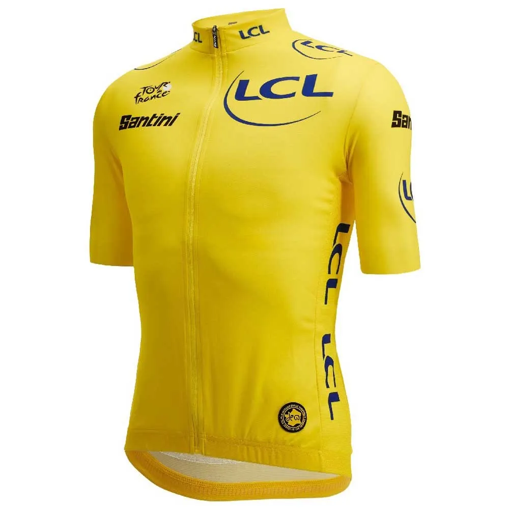 Santini Tour De France Yellow 2025 Kort Ermet Trøye Santini Tour De France Yellow 2025 Kort Ermet Trøye