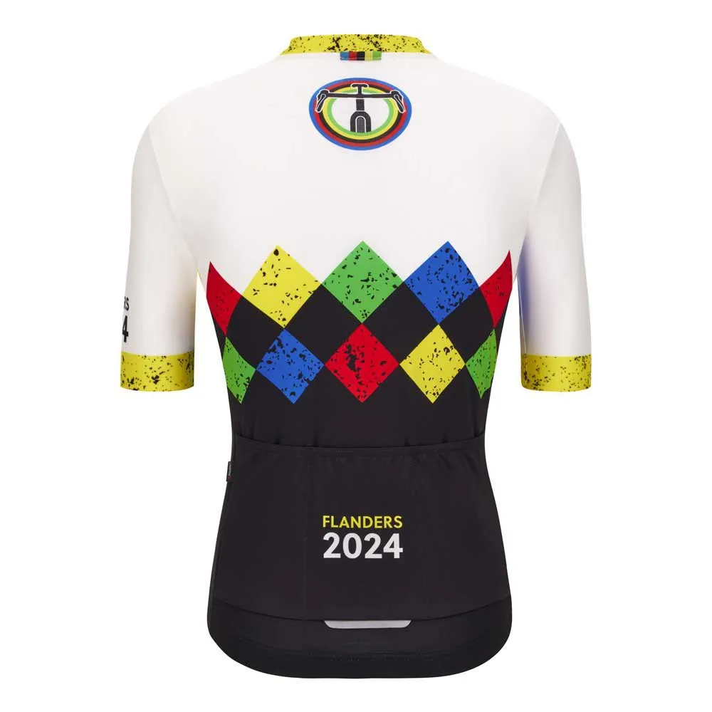 Santini Uci Gravel World Championships Leuven Kort Ermet Trøye, Black