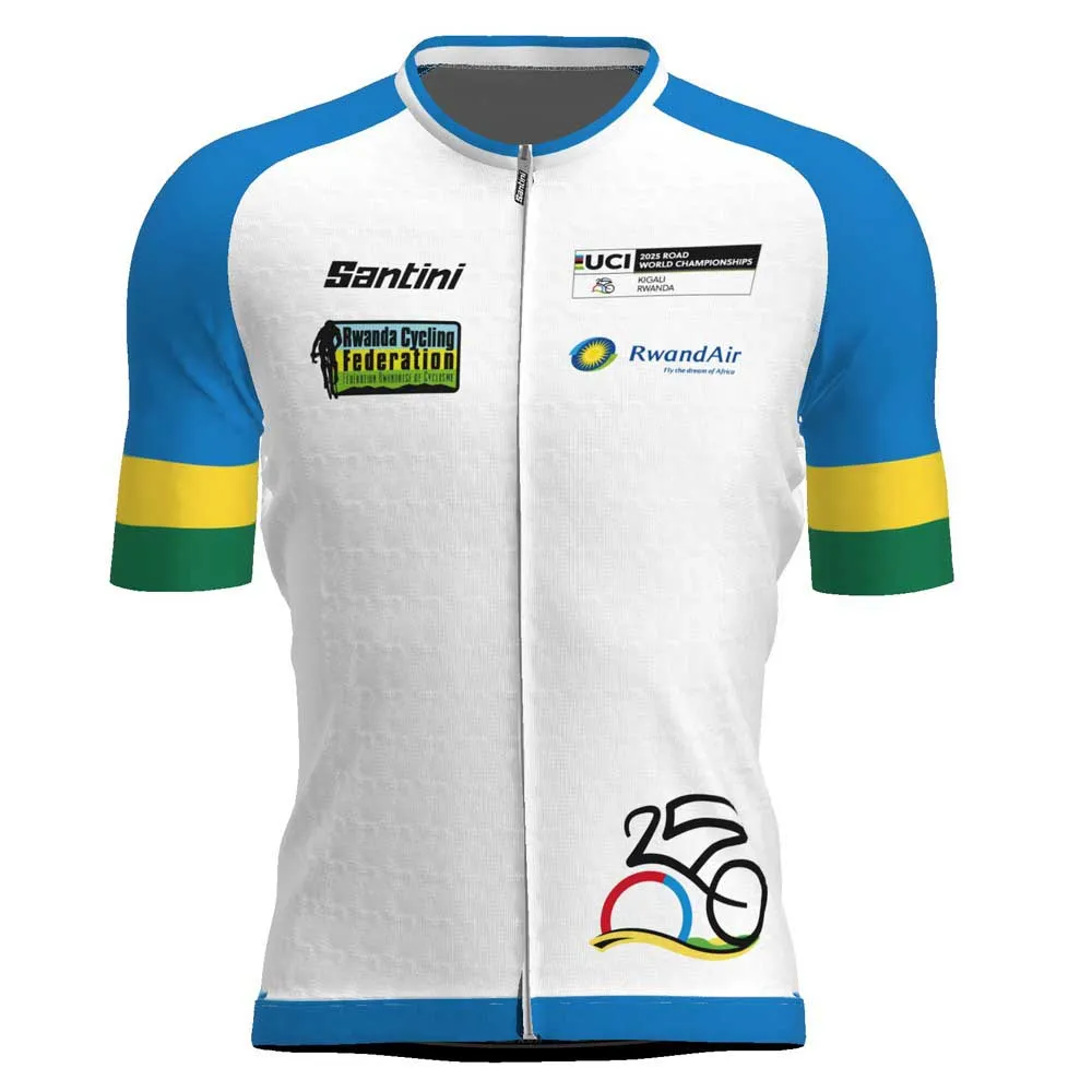 Santini Uci Road World Championships Visit Rwanda 2025 Kort Ermet Trøye