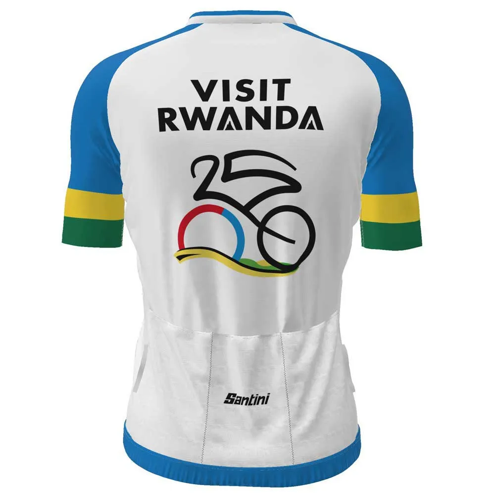 Santini Uci Road World Championships Visit Rwanda 2025 Kort Ermet Trøye
