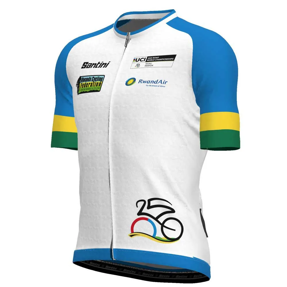 Santini Uci Road World Championships Visit Rwanda 2025 Kort Ermet Trøye