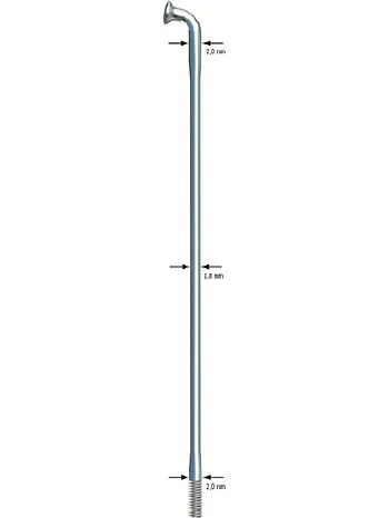 Sapim Race Inox 14G J-Bend Sølv Eike