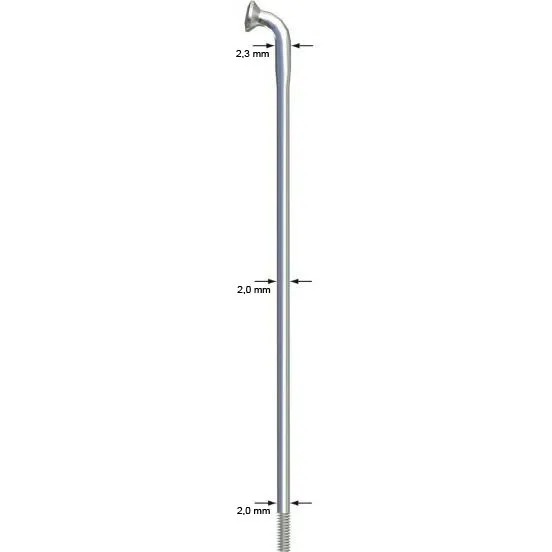 Sapim Strong Inox 14G J-Bend Sølv Eike