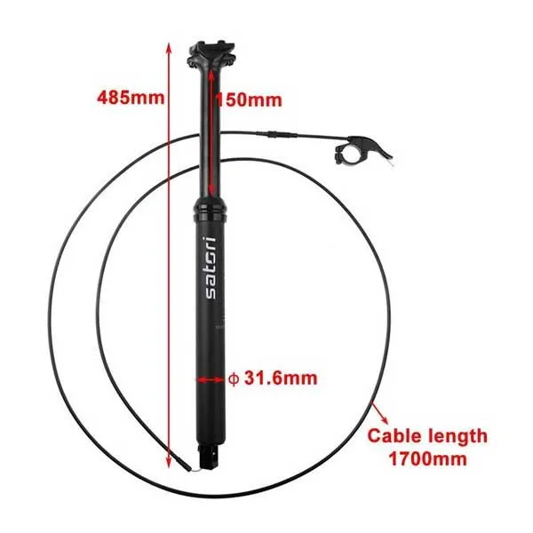 Satori Sorata Pro 150 Mm Dropper Setepinne, Black, 330-480mm, 31.6mm