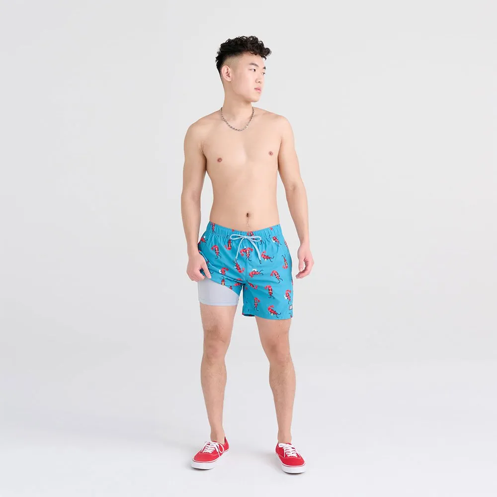 Saxx Underwear Oh Buoy 2in1 Badebukse, Shrimp cocktail / blue moon