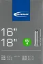 Schwalbe 16"og 18"SV (Racerventil)