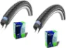 Schwalbe 2 Dekk + 2 Slanger Schwalbe Marathon Plus 700x45c Auto. Ventil, Sykkeldekk